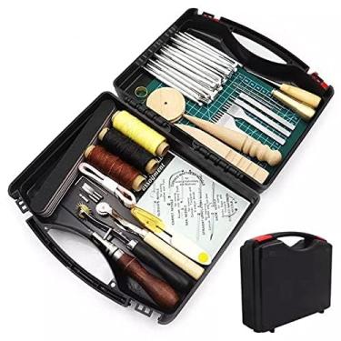 Imagem de ARTMAK Kit Ferramentas Trabalho Couro Groove Cinzel Costura Maleta