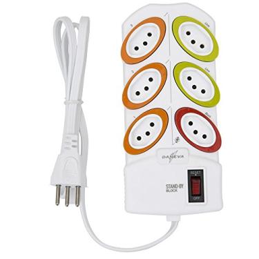 Imagem de FILTRO DE LINHA - BLOQUEADOR STANDBY PP 3X0,75-6 TOMADAS - 10 AMPERES - 2 PINOS + TERRA (3 PINOS) - BRANCO - 1,3 METROS - DANEVA 1796