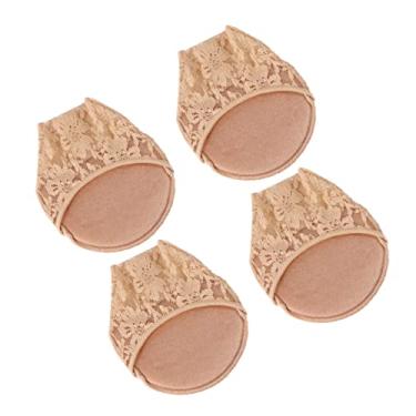 Imagem de SOESFOUFU 2 Pares Meias Femininas Sem Dedos Meias De Renda De Algodão Sapatilha Antiderrapante De Almofadas Para Os Pés Forros De Capa De Dedo Do Pé Mulheres Meias Dianteiras Sem Salto