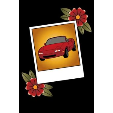Imagem de Notebook: Red Miata in Instant Film – Car Girls Notebook - 150 Pages – Wide Ruled – Lined Paper - Size 6 x 9 inches