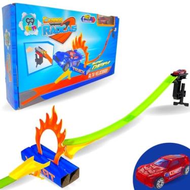 Imagem de Brinquedo Pista Super Rampa Carros Radicais HOT Track Em OfertaPista Super Rampa Alta Velocidade Carros Radicais com 1 Carrinho de Ferro