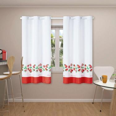 Imagem de Cortina para Cozinha 2,20m X 1,45m Ilhós Estampada 