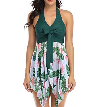 Imagem de Maiô Com Decote Em V, Cintura Alta, Ajuste Fino, Costas Nuas, Duas Peças, Roupa de Banho, Gola Halter para o Verão (XL)