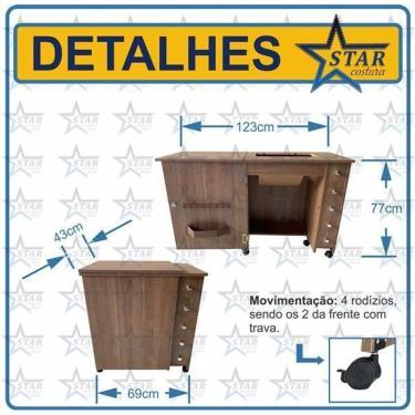 Imagem de Móvel Gabinete Mesa Luxo Maquina De Costura Singer M1605