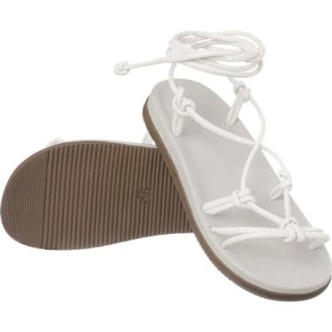 Imagem de Sandália Feminina Papete De Amarrar Flatform Confort Off-White (38)