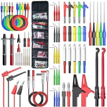 Imagem de Kit de cabos de teste para multímetro Goupchn Conjunto de sondas traseiras com plugue banana para testar cabos de gancho, clipes jacaré e sondas de perfuração de fios