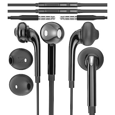 Imagem de Fones de ouvido de 3,5 mm com fio (pacote com 2) com conector de microfone compatível com Galaxy S10e S7 S8 S9 Note 7 8 9 A70 Google Pixel 3a XL LG K20 K40 V60 V70 Stylo Gaming Laptop Video Game PC