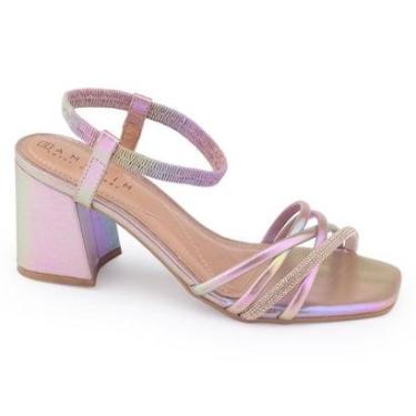 Imagem de Sandália Fem Ramarim Casual 23-34205 salto bloco tira strass-Feminino