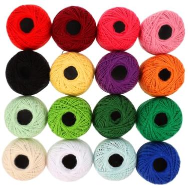 Imagem de STOBOK 16 rolos de linha de ponto cruz para crochê pulseira de bordado multifuncional kit de bordado faça você mesmo bordado artesanato máquina de costura de algodão