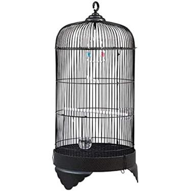 Imagem de Gaiolas para pássaros de metal, gaiola prática para papagaio, gaiola grande, peônia, pele de tigre, vila, cabana de pássaros selvagens, decoração de suspensão ao ar livre