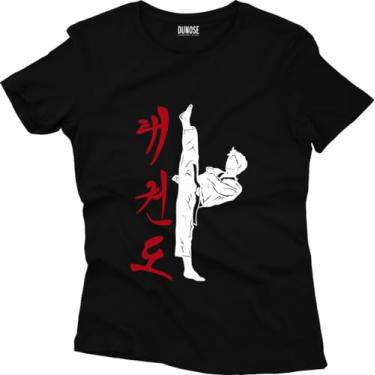 Imagem de Camiseta Algodão Feminina kanji Tamanho:M;Cor:Preto