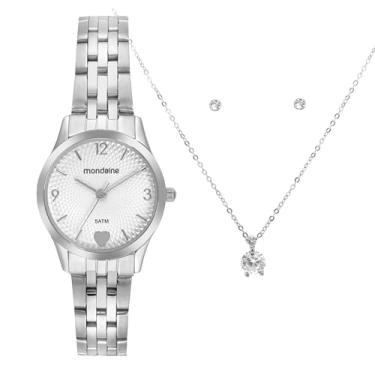 Imagem de Relógio Mondaine Prata Feminino 32795L0MKNE2K1 Kit Semi-joia