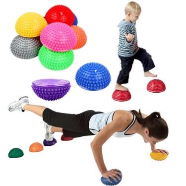 Imagem de Genérico Bola Semicírculo Cravo Espinha Para Massagem Equilíbrio Exercício Pilates Yoga Ioga Para Fortalecimento Muscular