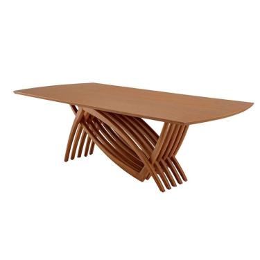 Imagem de mesa de jantar retangular com tampo madeira grazzia imbuia 240 cm