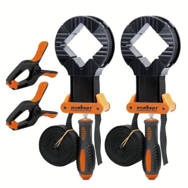 Imagem de HORUSDY Braçadeira de fita de 4 peças, suporte de alça de moldura de madeira para braçadeira de alça de imagem (braçadeira de fita de 4 peças)