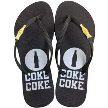 Imagem de Chinelo De Dedo Feminino Casual Dia a Dia Borracha Coca Cola Metallic Coke Cc4154-Feminino