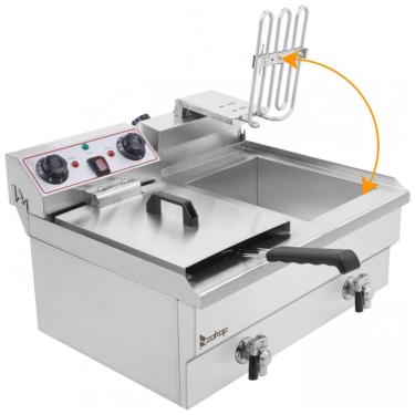 Imagem de Fritadeira Elétrica Dupla Profissional 23 Litros de Capacidade, Aço Inoxidável, 110V 3400W, Zokop