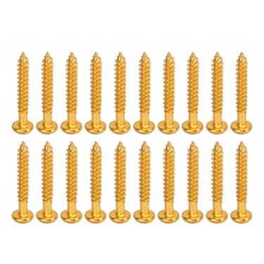 Imagem de 20 Peças Parafusos de Captador de Guitarra Elétrica, Parafusos de Montagem de Metal, Acessórios de Captador Dourado, Parafuso de Captador de Baixo de Guitarra Elétrica de (Ouro)