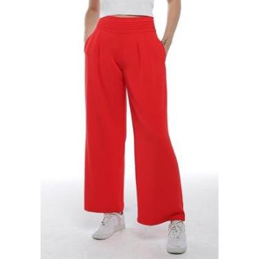 Imagem de Calça Social Feminina Alfaiataria com Pregas Sob Vermelha-Feminino