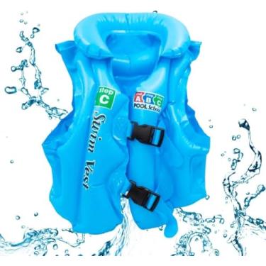 Imagem de Colete Salva Vidas Praia Piscina Inflável Criança Premium Flutuador COR (Azul)