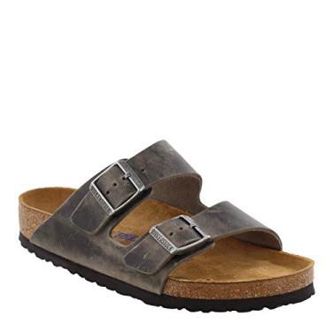 Imagem de Sand lia de couro unissex Birkenstock Arizona, Iron Oiled Leather, 12-12.5