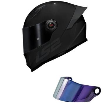 Imagem de Capacete LS2 FF358 Classic S Monocolor Preto Mais Viseira Camaleão, 62