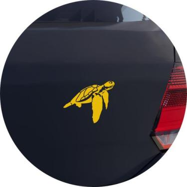 Imagem de Adesivo de Carro Tartaruga Marinha - Cor Amarelo - Melhor Adesivo, Ama