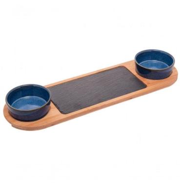 Imagem de Conjunto 2 Petisqueiras Com Bandeja 12x40x4 Cm - Lyor