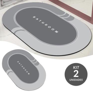 Imagem de Kit 2 unidades Tapete Mágico Ultra Absorvente Para Banheiro Antiderrap