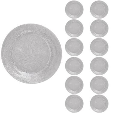 Imagem de Jogo Prato Raso Redondo Duralex 23cm Acqua Refeição 12Un - NADIR FIGUE