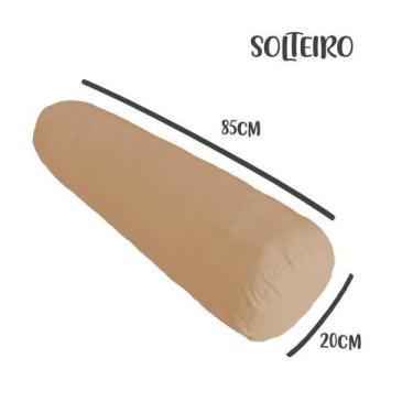 Imagem de Capa para Rolo de Cabeceira Solteiro 85x20cm Nude Arrumadinho Enxovais