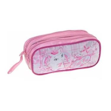 Imagem de Estojo escolar duplo Little Cat Gatinha Rosa - Clio
