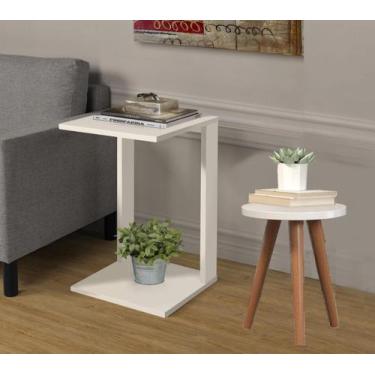 Imagem de Conjunto Duas Mesa Para Encaixe Canto e Frente De Sofá - Colomi