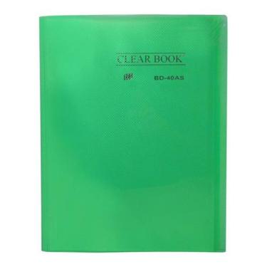 Imagem de Pasta Catálogo com 40 Folhas Pásticas Transparentes A4 Clearbook Verde