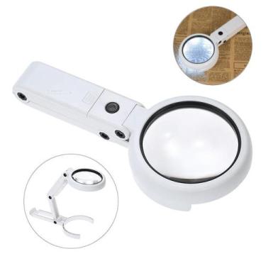 Imagem de Bifocal Lupa Mão Mesa Bifocal 5x 11x Articulável LED USB ou Pilhas Exc