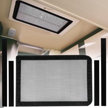 Imagem de HRYOML Malha de tela contra insetos para ventilação de telhado, tela de janela de claraboia RV com gancho e laço, ótima combinação de visibilidade e ventilação para casa móvel, campista, trailer de