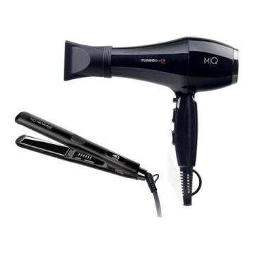 Imagem de Kit mq - secador cabelo mq turbo black 2500w 220v + chapinha prancha m