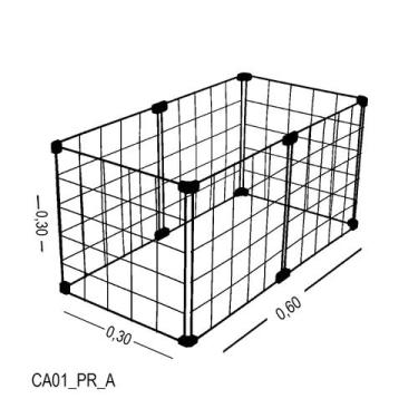 Imagem de Cercadinho Aramado Preto Para Pet - 0,60 x 0,30 x 0,30m - LM Balcoes