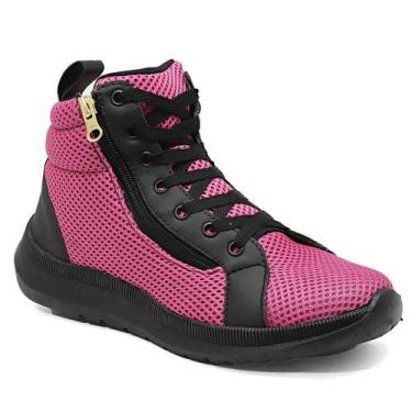 Imagem de Tênis Feminino Sapato Bota Botinha Cano Alto Fitness Confortável - J.R