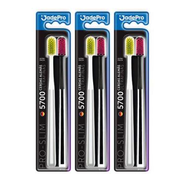 Imagem de Kit 03 blister c/2 un de Escova De Dente Pro Slim 5700 Cerdas Jadepro 