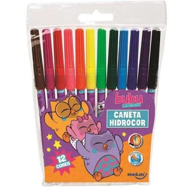 Imagem de Caneta Hidrocor 12 Cores- Bubu e as Corujinhas- Molin - Molin 