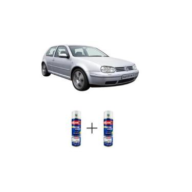 Imagem de Tinta Spray Automotiva Prata Reflex VW 300ml + Spray Verniz 300ml - Sh