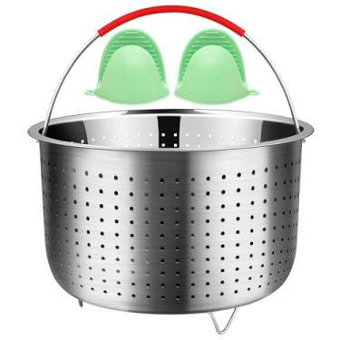 Imagem de REDANT Cesta de Vaporizador para Acessórios de Panela Instantânea 6 Qt, Vaporizador de Panela para Cozinhar, Cesta de Vapor Inserção de Vaporizador de Aço Inoxidável para Vegetais, Ovo, Macarrão (2 Pe