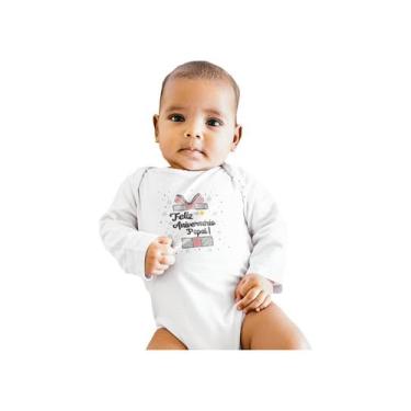Imagem de Body Bebê Infantil Feliz Aniversário Papai Menino Menina Branca - Del 