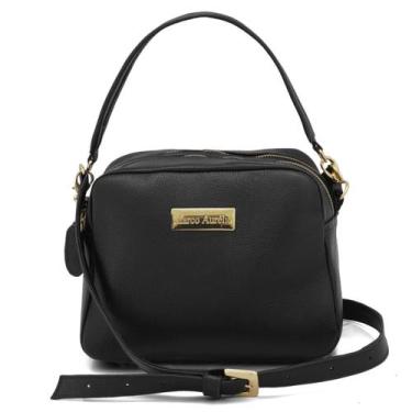 Imagem de Bolsa Femenina em Couro Legititmo com 2 Alças Regulaveis Preto - Ipê M