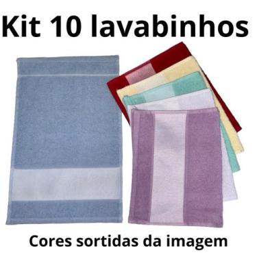 Imagem de Kit com 10 Lavabinhos Sem Franja Com Barra Sublimática 24x39cm toalhin