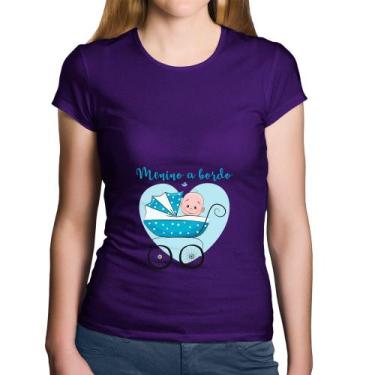 Imagem de Baby Look Algodão Menino a bordo - Foca na Moda, Roxo, P