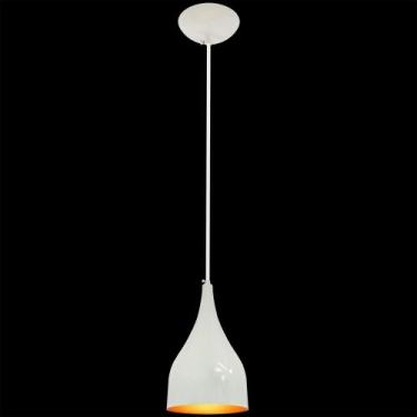 Imagem de Pendente Decor Luminária Gota Alumínio Branco/Cobre G - Jota Iluminaçã