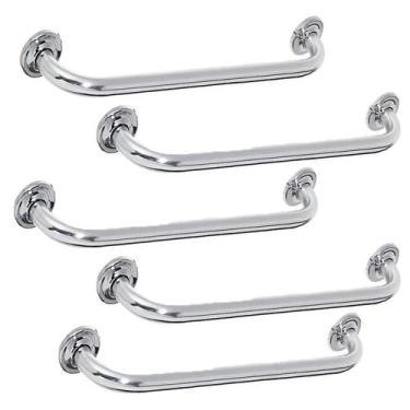 Imagem de Alça Barra Apoio Kit 5 Uni 60cm Acessibilidade Banheiro Idoso Cadeiran
