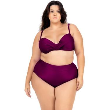 Imagem de Biquini Plus Size Feminino Com Bojo Cintura Alta Laço Verao - HYPE MOD